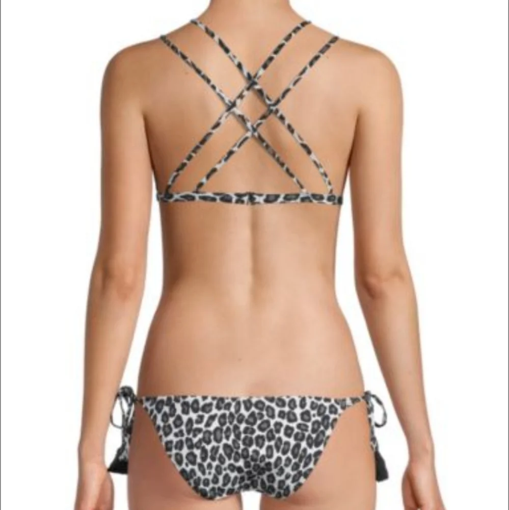 Michael Kors Collection 2-Piece Animal-Print Bikini Set, size 10